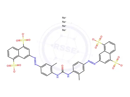 Chemical structure of 3,3'-Ureylenebis[(3-methyl-4,1-phenylene)azo]bis[1,5-naphthalenedisulfonic acid disodium] salt