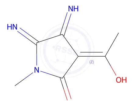 Chemical structure of 3-Acetyl-4-amino-5-imino-1-methyl-1H-pyrrol-2(5H)-one