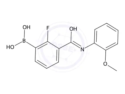 Chemical structure of (2-Fluoro-3-((2-methoxyphenyl)carbamoyl)phenyl)boronic acid