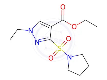 Chemical structure of Ethyl 1-ethyl-3-(pyrrolidine-1-sulfonyl)-1H-pyrazole-4-carboxylate