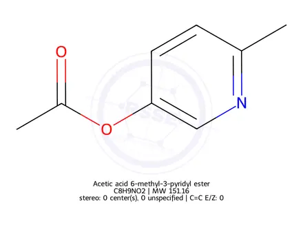 Chemical structure of Acetic acid 6-methyl-3-pyridyl ester