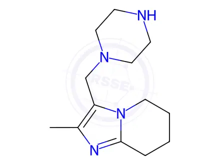 Chemical structure of 1-({2-methyl-5H,6H,7H,8H-imidazo[1,2-a]pyridin-3-yl}methyl)piperazine