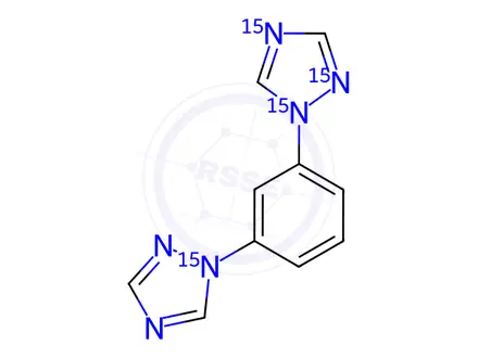 Chemical structure of 1,1'-(1,3-Phenylene)bis-1H-1,2,4-triazole-15N4