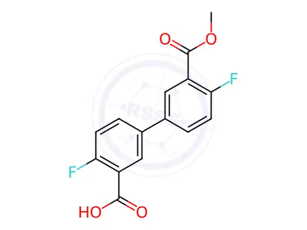 Chemical structure of 2-Fluoro-5-(4-fluoro-3-methoxycarbonylphenyl)benzoic acid