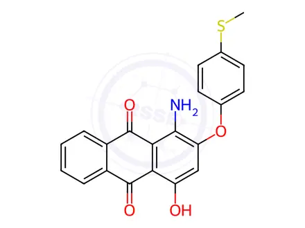 Chemical structure of 1-amino-4-hydroxy-2-[4-(methylthio)phenoxy]anthraquinone