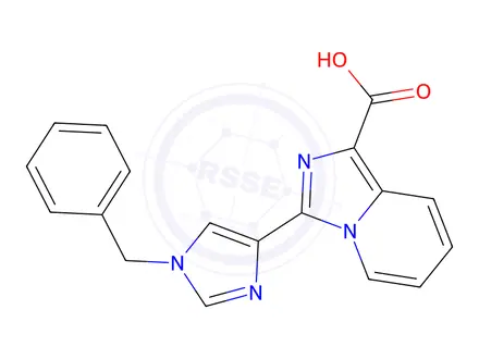 Chemical structure of 3-(1-Benzyl-1H-Imidazol-4-Yl)Imidazo[1,5-A]Pyridine-1-Carboxylic Acid