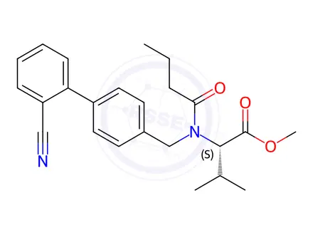Chemical structure of Methyl N-butyryl-N-((2'-cyano-[1,1'-biphenyl]-4-yl)methyl)-L-valinate
