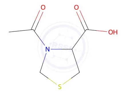 Chemical structure of (-)-3-Acetyl-1,3-thiazolidine-4-carboxylic acid