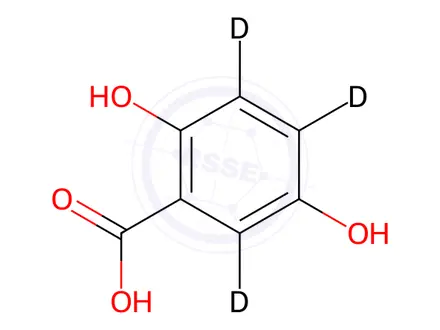 Chemical structure of 2,5-Dihydroxybenzoic Acid-d3 (d2 Major)