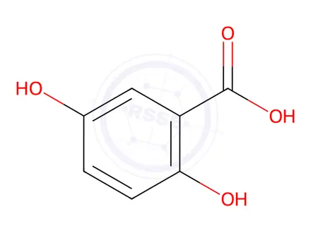 Chemical structure of 2,5-Dihydroxybenzoic acid