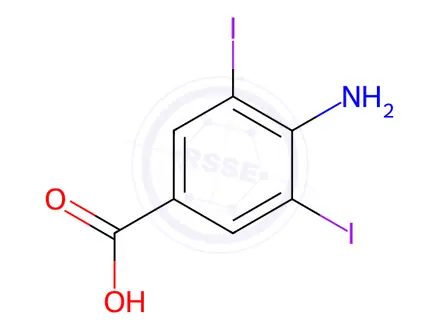 Chemical structure of 4-Amino-3,5-diiodobenzoic Acid