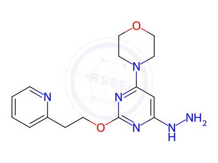 Chemical structure of 6-(4-Morpholinyl)-2-[2-(2-pyridinyl)ethoxy]-4(1H)-pyrimidinone Hydrazone