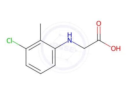 Chemical structure of Glycine, N-(3-chloro-o-tolyl)-