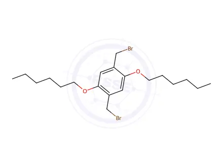 Chemical structure of 1 4-BIS(BROMOMETHYL)-2 5-BIS(HEXYLOXY)B&