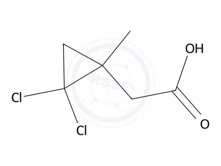 Chemical structure of 2-(2,2-dichloro-1-methylcyclopropyl)acetic acid