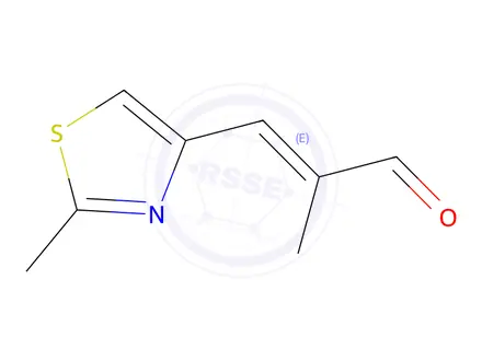 Chemical structure of (E)-2-Methyl-3-(2-methylthiazol-4-yl)acrylaldehyde