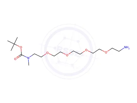 Chemical structure of tert-Butyl (14-Amino-3,6,9,12-tetraoxatetradecyl)(methyl)carbamate