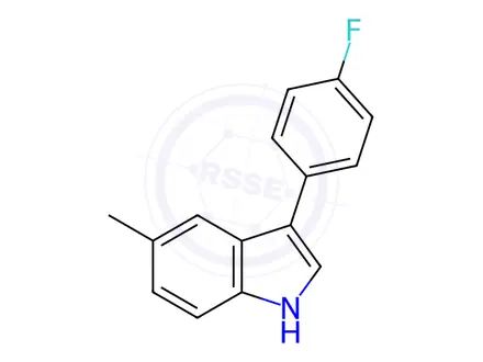 Chemical structure of 3-(4-Fluorophenyl)-5-methyl-1H-indole