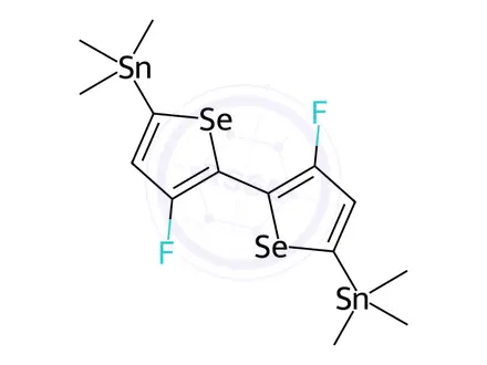 Chemical structure of Stannane, 1,1'-(3,3'-difluoro[2,2'-biselenophene]-5,5'-diyl)bis[1,1,1-trimethyl-