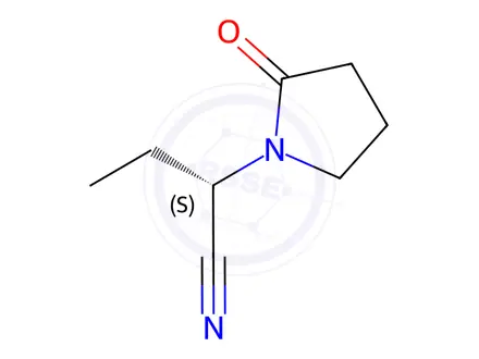 Chemical structure of (s)-2-(2-oxopyrrolidin-1-yl)butanenitrile