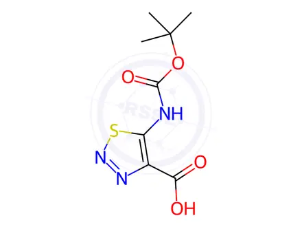 Chemical structure of 5-{[(tert-butoxy)carbonyl]amino}-1,2,3-thiadiazole-4-carboxylic acid