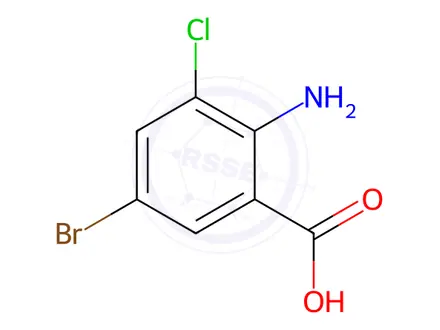 Chemical structure of 2-amino-5-bromo-3-chlorobenzoic acid