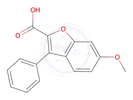 Chemical structure of 6-Methoxy-3-phenyl-1-benzofuran-2-carboxylic Acid