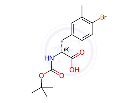Chemical structure of N-Boc-4-bromo-3-methyl-D-phenylalanine