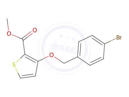 Chemical structure of Methyl 3-((4-bromobenzyl)oxy)thiophene-2-carboxylate