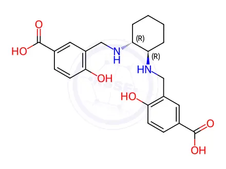Chemical structure of 3,3'-[(1R,2R)-1,2-Cyclohexanediylbis(iminomethylene)]bis[4-hydroxybenzoic Acid]