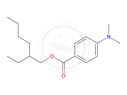 Chemical structure of Padimate O in acetonitrile