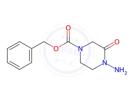 Chemical structure of benzyl 4-amino-3-oxopiperazine-1-carboxylate