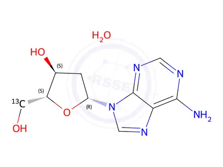 Chemical structure of [5'-13C]2'-deoxyadenosine monohydrate