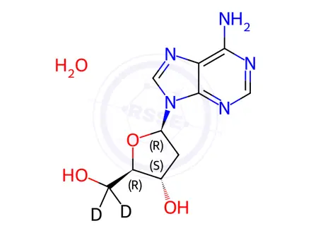 Chemical structure of 2'-Deoxyadenosine-5',5''-d2 Monohydrate