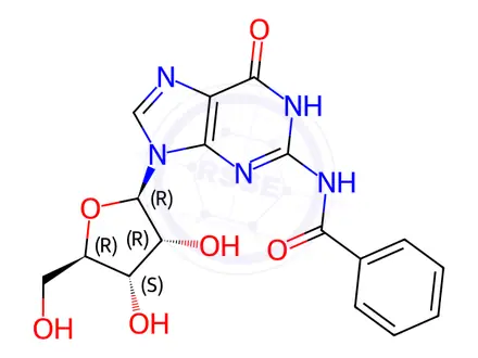 Chemical structure of N2-Benzoylguanosine