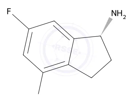 Chemical structure of (R)-4-bromo-6-fluoro-2,3-dihydro-1H-inden-1-amine