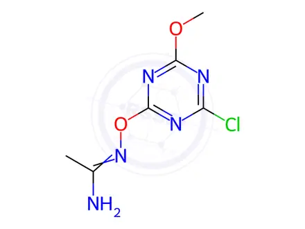 Chemical structure of N-((4-Chloro-6-methoxy-1,3,5-triazin-2-yl)oxy)acetimidamide