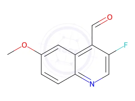 Chemical structure of 3-Fluoro-6-methoxyquinoline-4-carbaldehyde