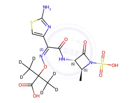 Chemical structure of Aztreonam-d6