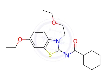 Chemical structure of N-(6-Ethoxy-3-(2-ethoxyethyl)benzo[d]thiazol-2(3H)-ylidene)cyclohexanecarboxamide