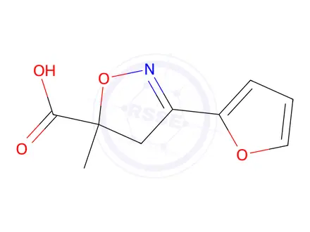Chemical structure of 3-(furan-2-yl)-5-methyl-4,5-dihydro-1,2-oxazole-5-carboxylic acid