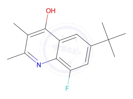 Chemical structure of 2,3-Dimethyl-6-tert-butyl-8-fluoro-4-hydroxyquinoline