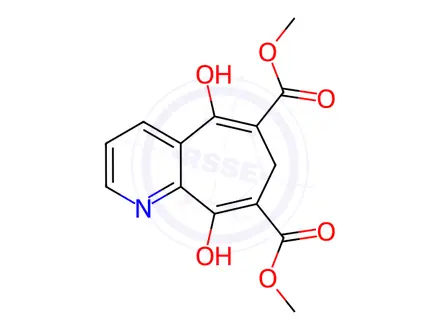 Chemical structure of Dimethyl 5,9-dihydroxy-7H-cyclohepta[b]pyridine-6,8-dicarboxylate