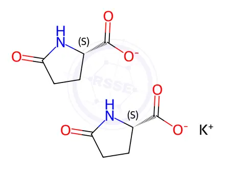 Chemical structure of potassium bis(5-oxo-L-prolinate)