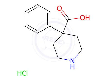 Chemical structure of 4-phenylpiperidine-4-carboxylic acid hydrochloride