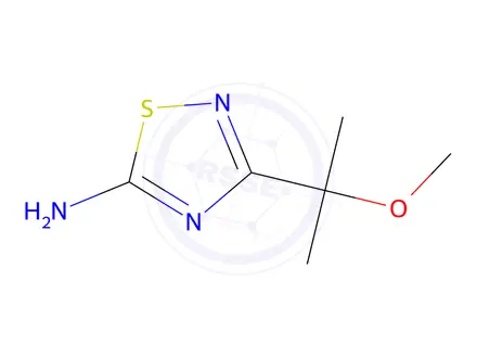 Chemical structure of 3-(2-methoxypropan-2-yl)-1,2,4-thiadiazol-5-amine
