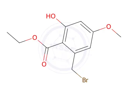 Chemical structure of Ethyl 2-(bromomethyl)-6-hydroxy-4-methoxybenzoate