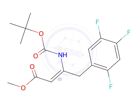 Chemical structure of Methyl (Z)-3-((tert-butoxycarbonyl)amino)-4-(2,4,5-trifluorophenyl)but-2-enoate