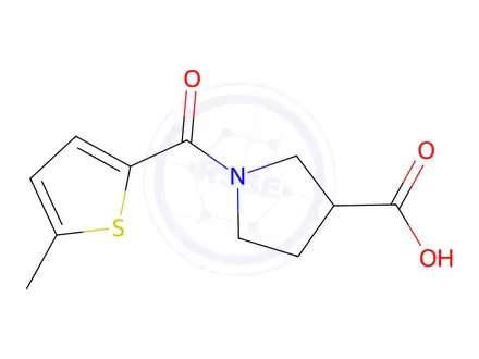 Chemical structure of 1-(5-Methylthiophene-2-carbonyl)pyrrolidine-3-carboxylic acid