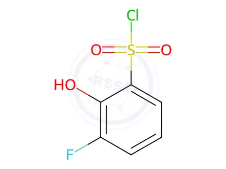 Chemical structure of 3-Fluoro-2-hydroxybenzene-1-sulfonyl chloride